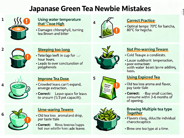Japanese Green Tea Newbie Mistakes Infographic