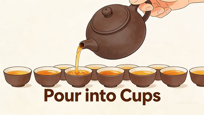 Step-by-Step Gongfu Tea Brewing: 4) Pour into Cups