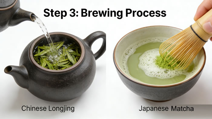 Step-by-Step Brewing Guide: Chinese Longjing vs Japanese Matcha