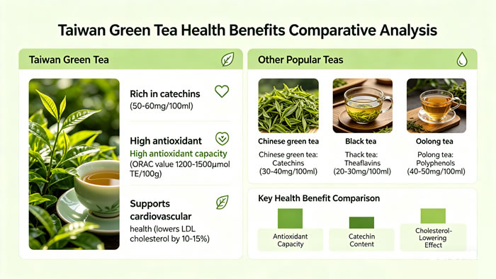 Taiwan Green Tea Health Benefits Data Chart