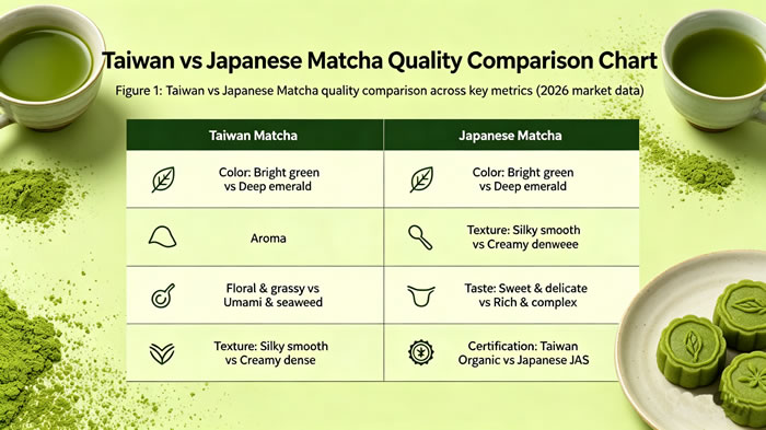 Taiwan vs Japanese Matcha Quality Comparison Chart