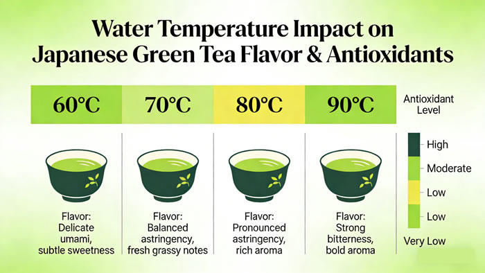 Water Temperature Impact on Japanese Green Tea Flavor & Antioxidants