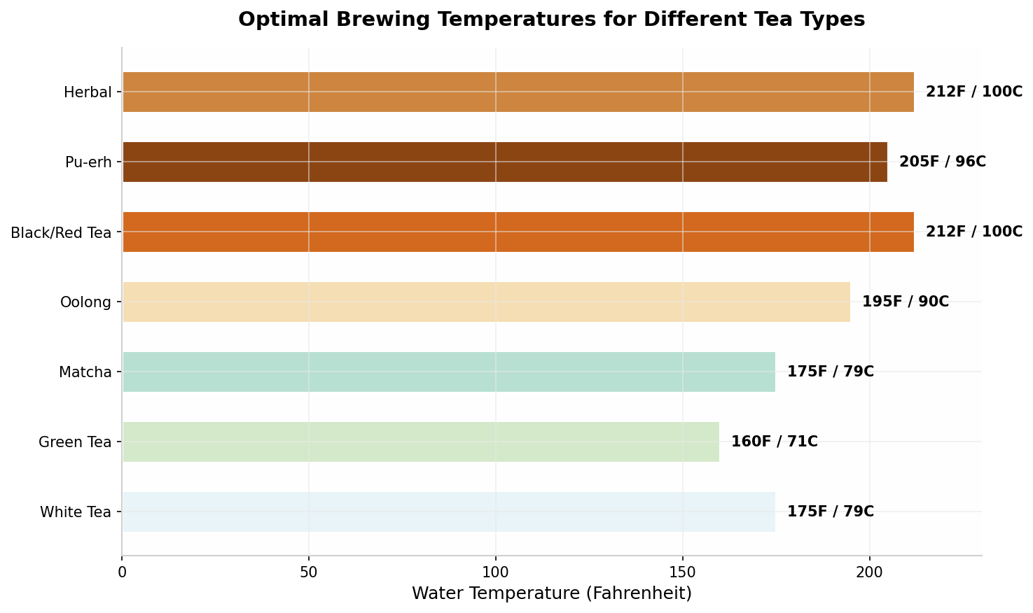 Tea Brewing Temperature Chart